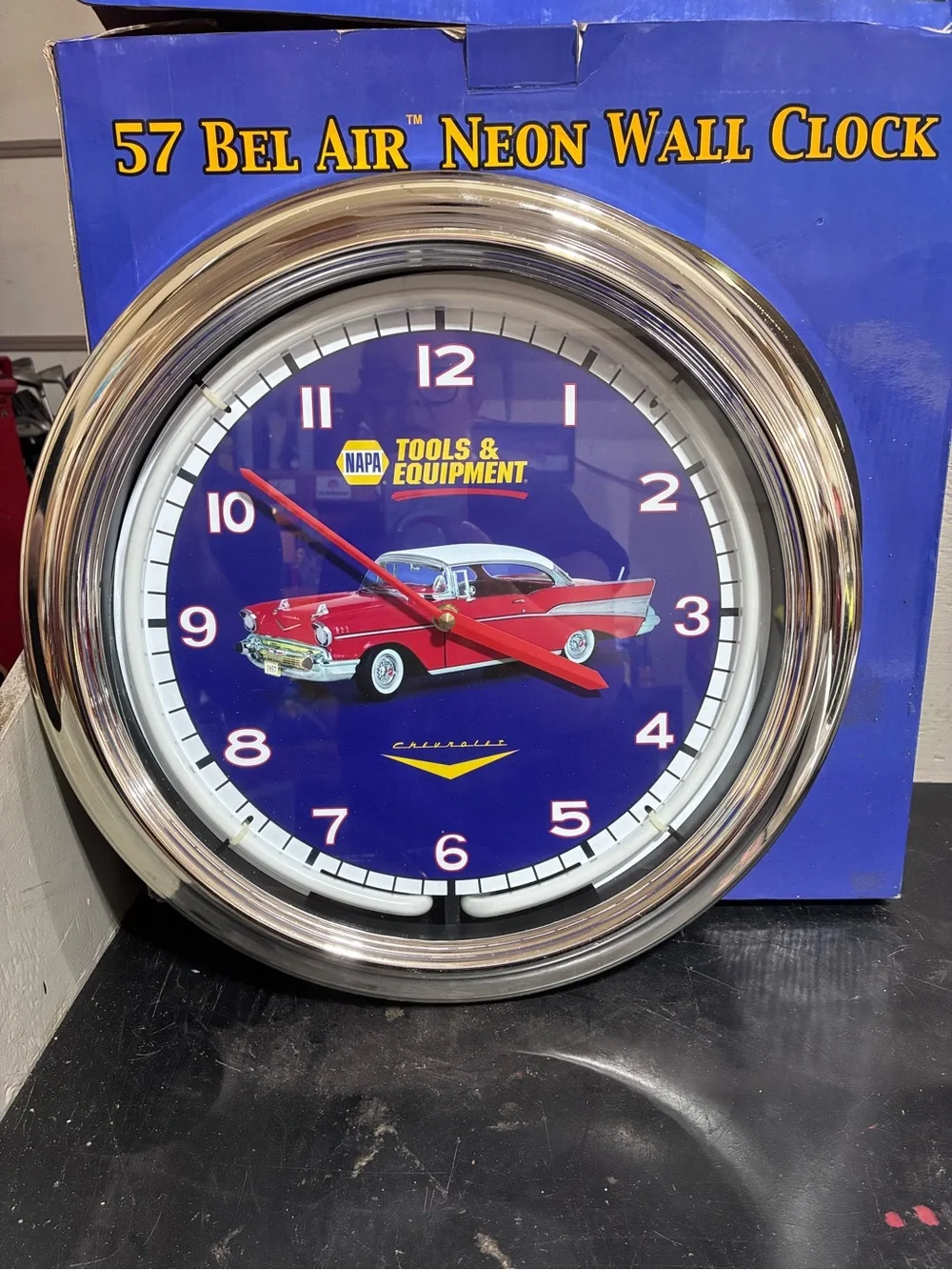 🚘 NAPA Tools & Equipment 1957 Chevrolet Bel Air Neon Wall Clock